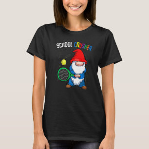 School Crusher Back To School Cute Gnome Tennis St T-Shirt