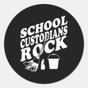 School Custodians Rock Back To School - Janitor Ap Classic Round Sticker