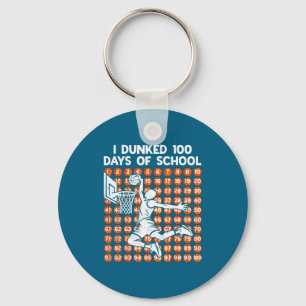 School Day 100 Days I Basketball Dunked 100th 100 Key Ring
