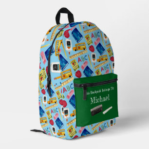 School Days Pattern Printed Backpack