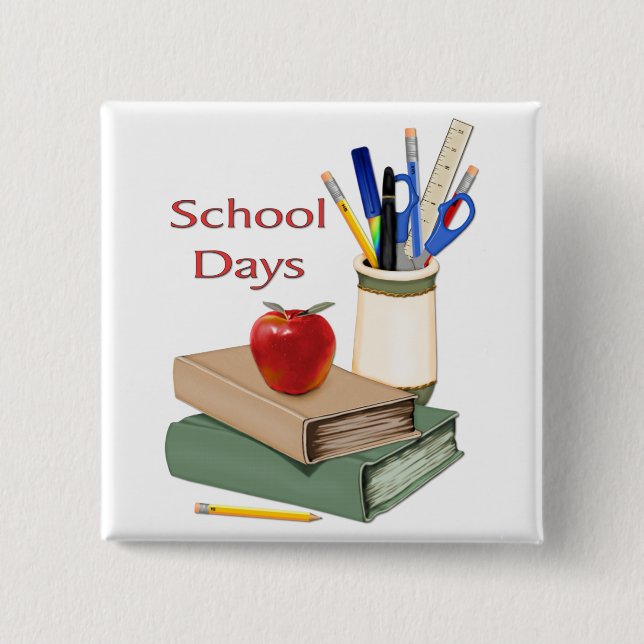 School Days Still Life 15 Cm Square Badge (Front)