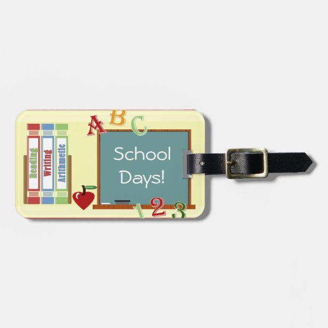 School Days Teacher Luggage Tag (Front Horizontal)