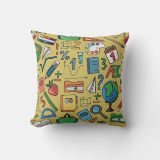 School Days: Vintage Supplies Pattern Cushion