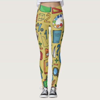 School Days: Vintage Supplies Pattern Leggings
