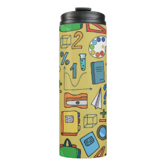 School Days: Vintage Supplies Pattern Thermal Tumbler