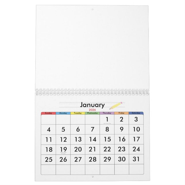 School Daze Calendar (Jan 2026)