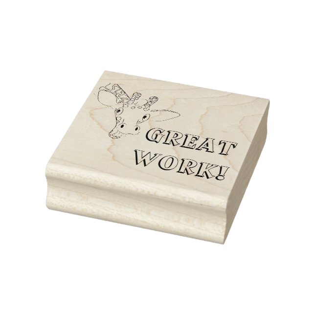 School Encouragement Giraffe Rubber Stamp (Stamp)
