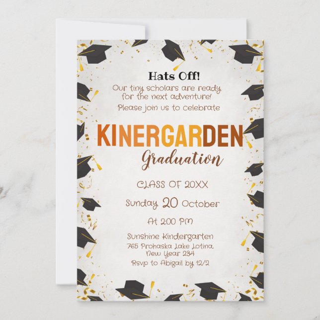 School Event– Kindergarten & Preschool graduation Invitation (Front)