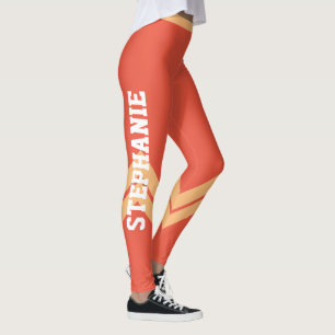 School Event Orange Personalised Leggings