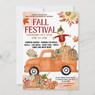 School Fall Festival invitation Card