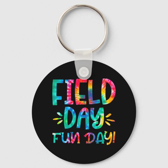 School Field Day Fun Tie Dye Field Day 2022 Teache Key Ring (Front)
