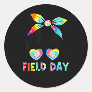 School Field Day Fun Tie Dye Field Day 2025 Girls Classic Round Sticker