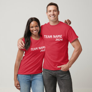 School field day Red colour Team Cheer stand Squad T-Shirt