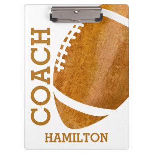 School Football Coach Personalised Retro Trendy Clipboard