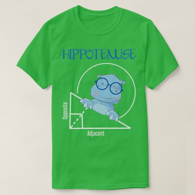 School Gift Math Hippo T-Shirt (Design Front)