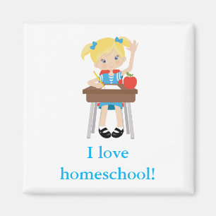 School girl homeschool magnet