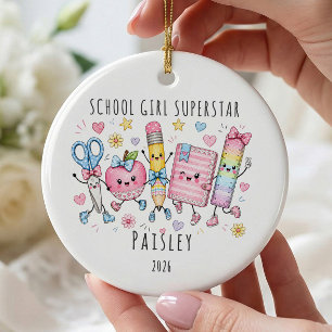 School Girl Superstar Personalised Ornament