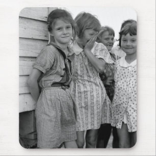 School Girls in Great Depression, 1930s Mouse Pad