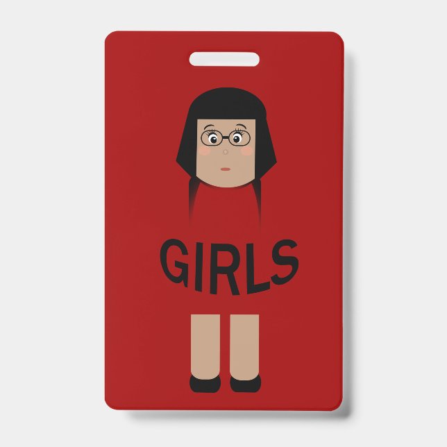 School Girls Room Hall Pass ID Badge (Front)
