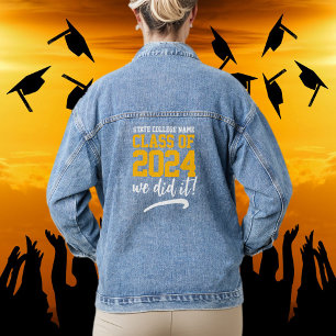 School Graduating Class of 202X Letterman Varsity Denim Jacket