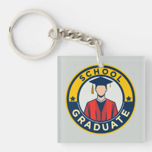 School Graduation Emblem Key Ring