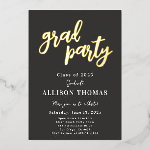 School Graduation Party Invitation Foil