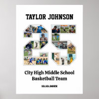 School Graduation Player Number 25 Photo Collage