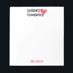School Guidance Counsellor Personalised Red Heart Notepad<br><div class="desc">School Guidance Counsellor Personalised Red Heart Note Pad of Paper. A watercolor red heart with the words guidance counsellor at the top of this note pad. Personalise with your favourite guidance counsellor's name at the bottom in red font. Stylish,  modern gifts for school counsellors.</div>