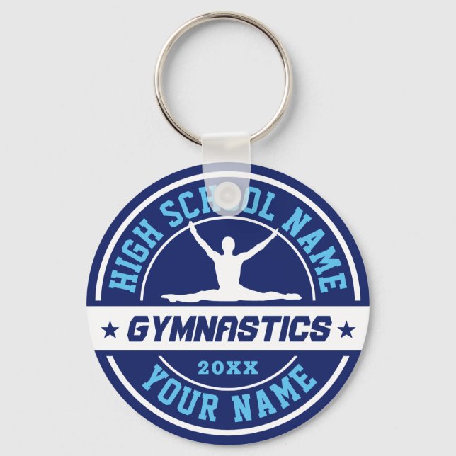 School Gymnast Gymnastics Team Custom Colour Sport Key Ring (Front)