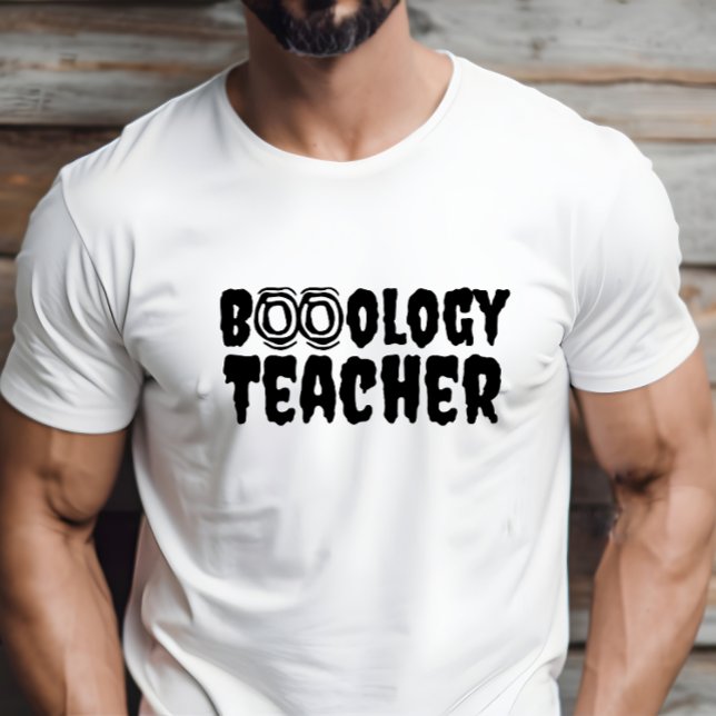 School halloween Boo teacher purple typography T-Shirt (Creator Uploaded)