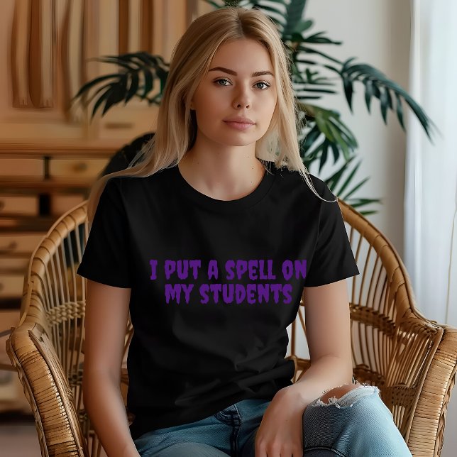  School halloween humour teacher purple typography T-Shirt (Creator Uploaded)