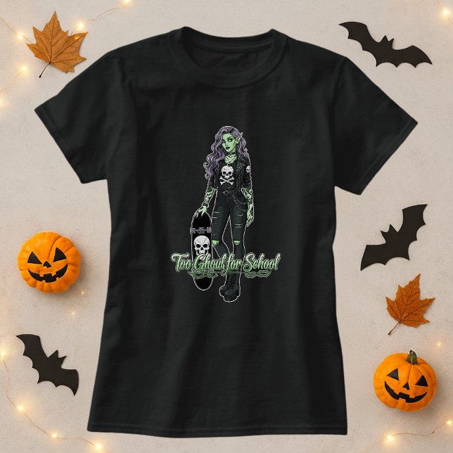 School Halloween Tee; Ghoul Girl Haunted School  T-Shirt (Creator Uploaded)