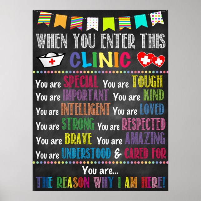 School Health Office Poster, Pediatric Clinic Poster (Front)