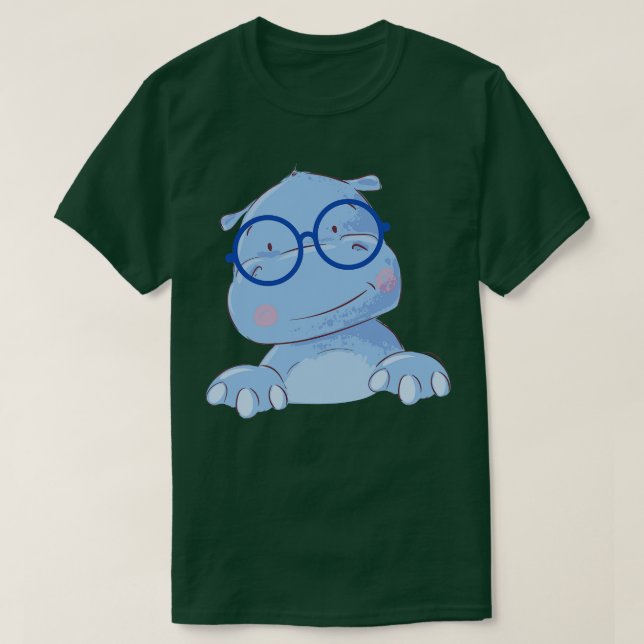 School Hippopotamus T-Shirt (Design Front)