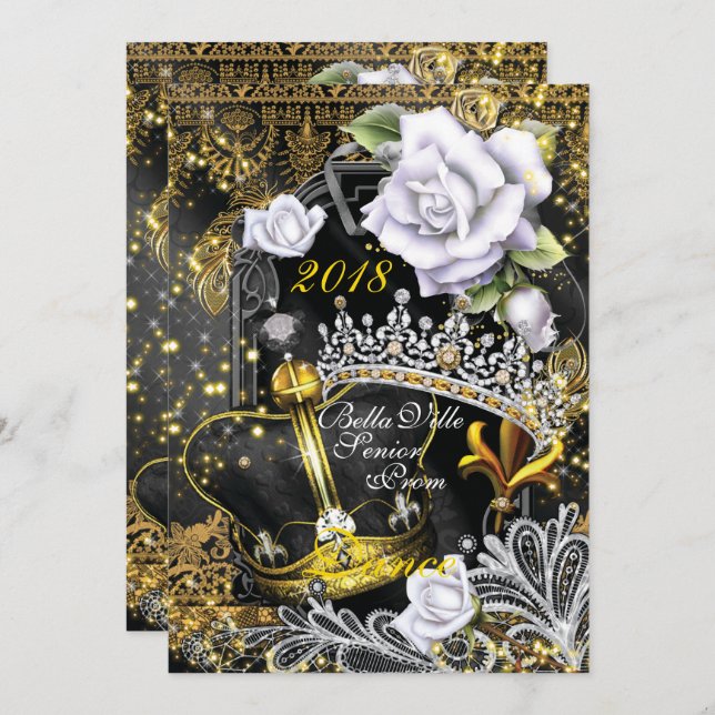 School Homecoming Prom Dance Invitation (Front/Back)