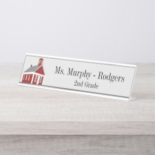 School House Green Teacher's Desk Hanging Wall Des Desk Name Plate