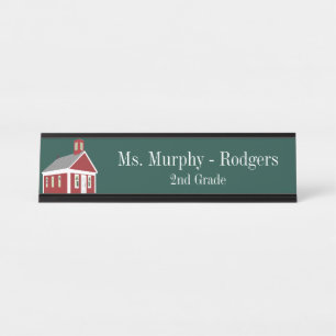 School House Green Teacher's Desk Hanging Wall Des Name Plate