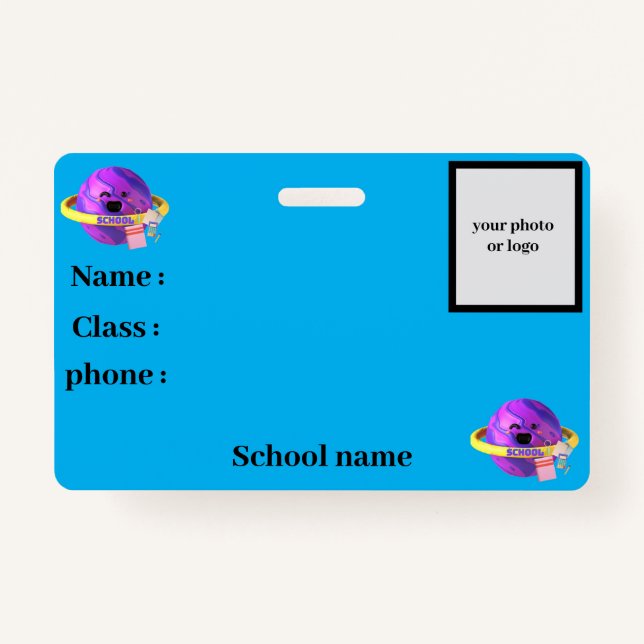  school identity Badge ID Badge (Front)