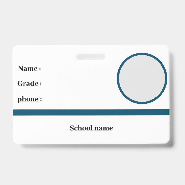  school identity badge ID badge (Front)