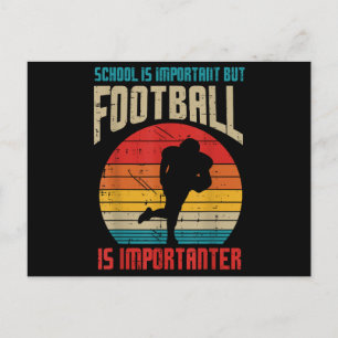 School Important American Football Importanter Fun Holiday Postcard