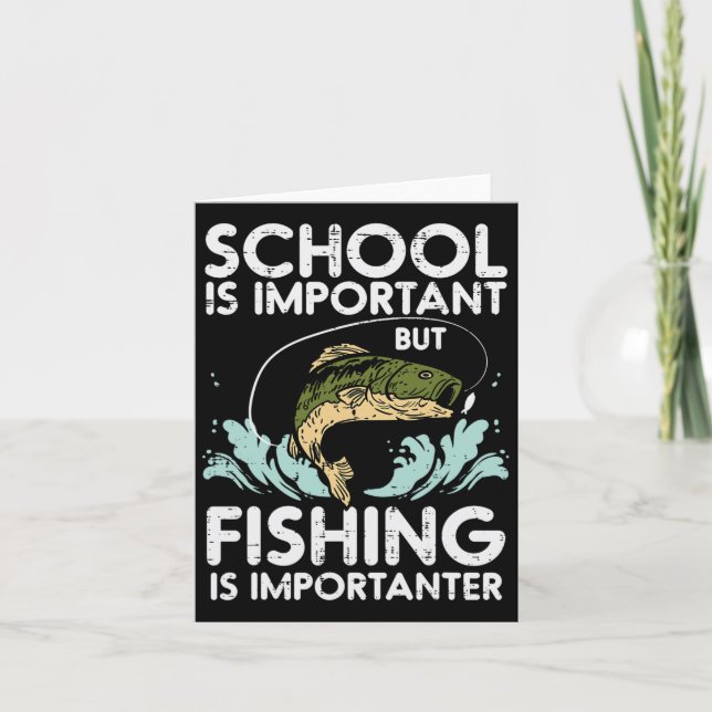 School Important Fishing Importanter Funny Boys Gi Card (Front)