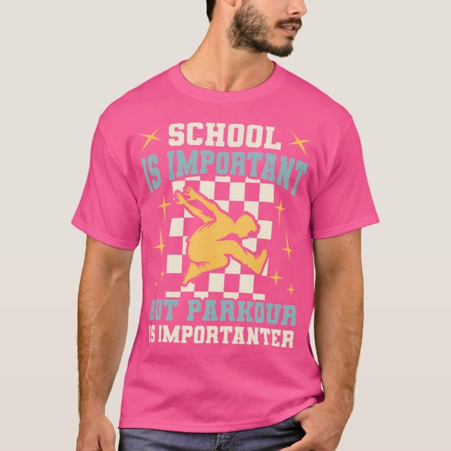 School Important Parkour Importanter Teen Boys Fun T-Shirt (Front)