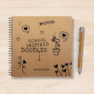 School Inspired Doodles Funny Girly Personalised Notebook