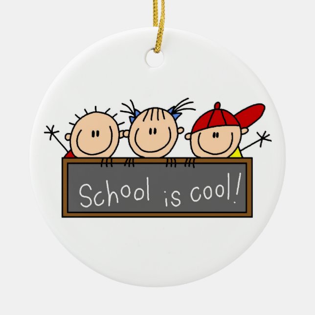 School is Cool Ceramic Tree Decoration (Front)