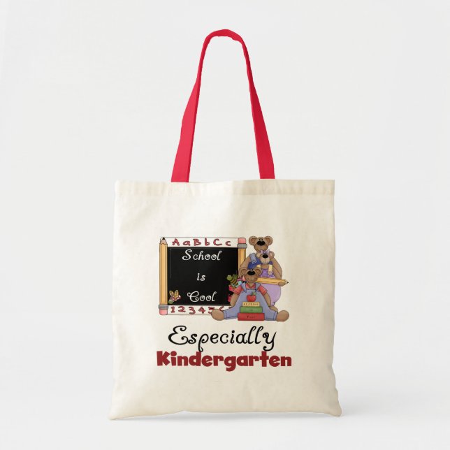 School is Cool Especially Kindergarten Tote Bag (Front)