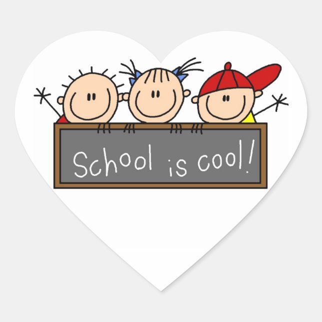 School is Cool Heart Sticker (Front)