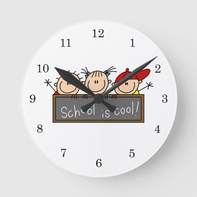 School is Cool Round Clock (Front)