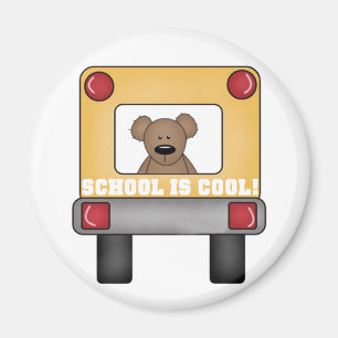 School is Cool School Bus Magnet