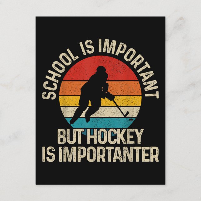 School Is Important But Hockey Is Importanter Funn Enclosure Card (Front)
