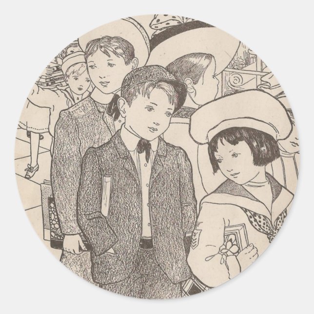 School is Out For The Day Classic Round Sticker (Front)